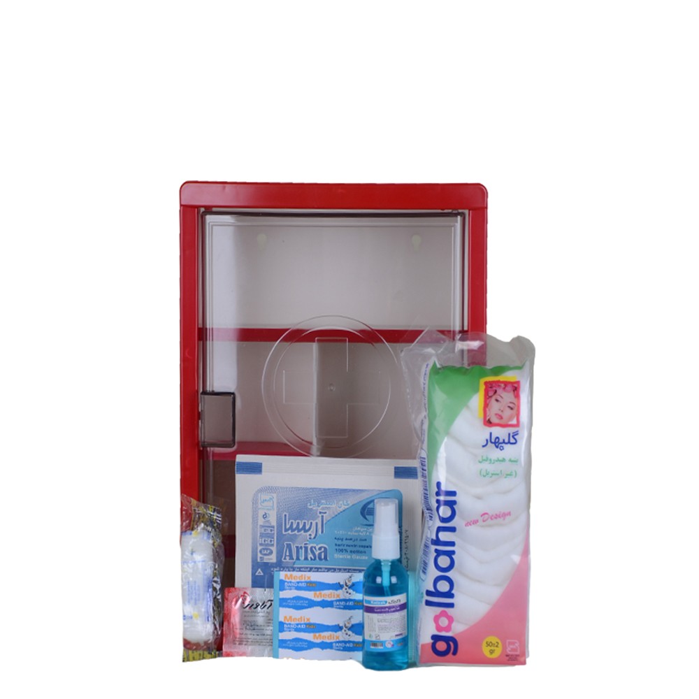 جعبه کمک های اولیه دیواری با لوازم